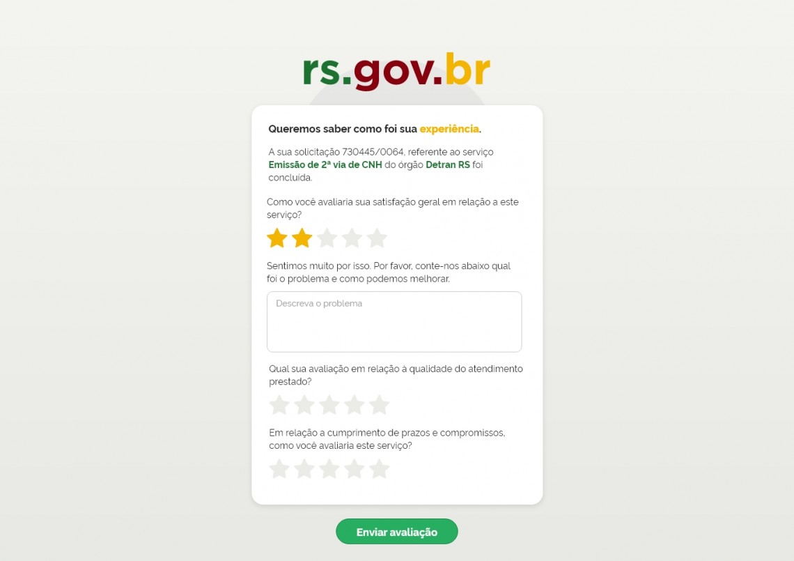 Formulário Feedback Múltiplo – Observação 1